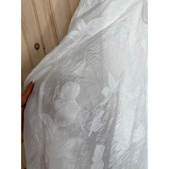 NWT Lulus Sweet Definition White Burnout Ruffled One-Shoulder Midi Dress Size XL - Picture 6 of 10